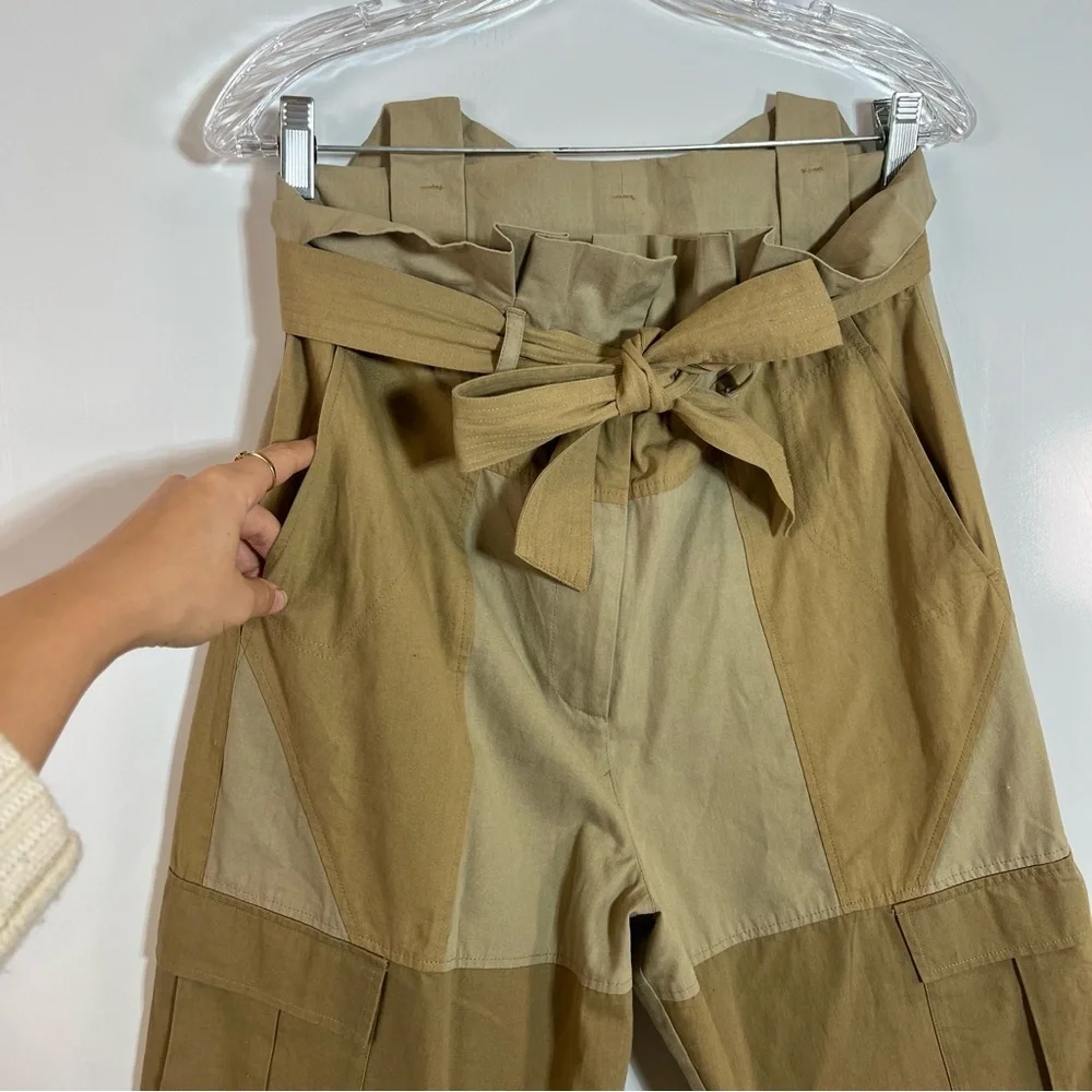 Mes Demoiselles Bendan 100% Cotton Cargo Patchwork Paperbag Designer Pants EU 36 - Picture 4 of 10